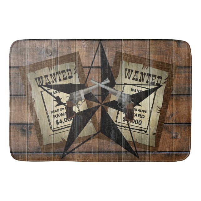 Tapis De Bain SIGNE Recherché Rustique Texas Star Western Double (Devant)