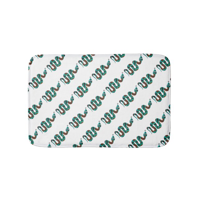 Tapis De Bain Silhouette d'impression Brown et Turquoise de serp (Devant)
