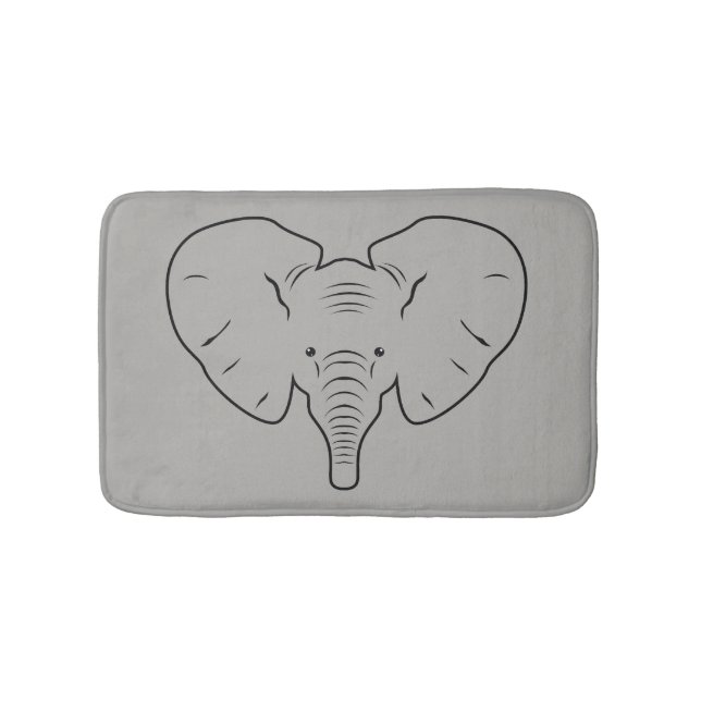 Tapis De Bain Silhouette du visage de l'éléphant (Devant)