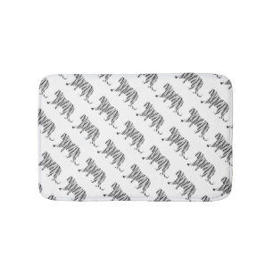 Tapis De Bain Silhouette Tiger noir et blanc