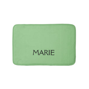 TAPIS DE BAIN SIMPLE MINIMAL VERT AJOUTEZ VOTRE NOM TEXTE CADEAU