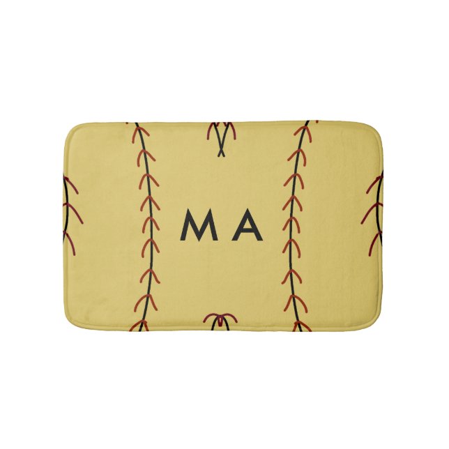 Tapis De Bain Simple monogramme ajouter votre nom lettre man min (Devant)