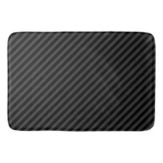 Tapis De Bain Simples bandes diagonales noires et fumantes noire