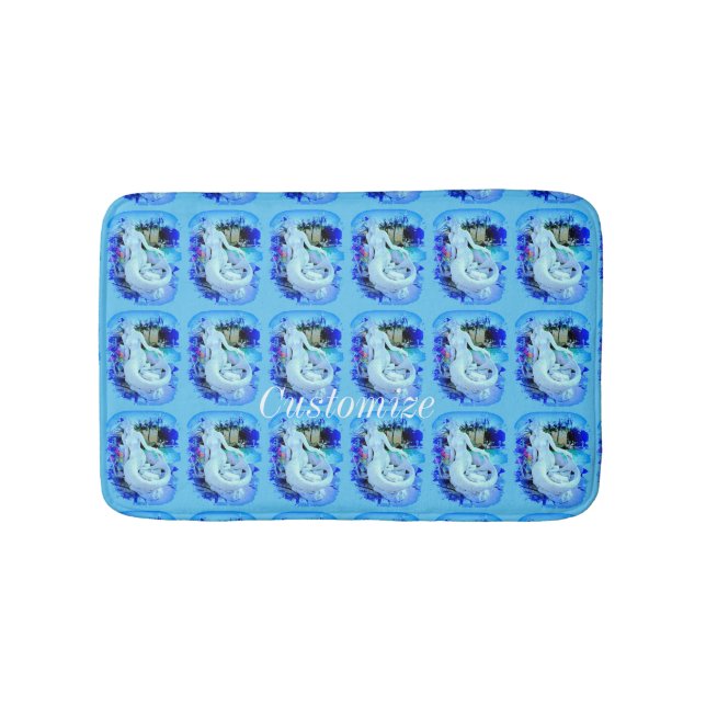 Tapis De Bain Sirène blanche assise Thunder_Cove (Devant)