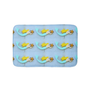 Tapis De Bain sirène blonde aux cheveux étoilés