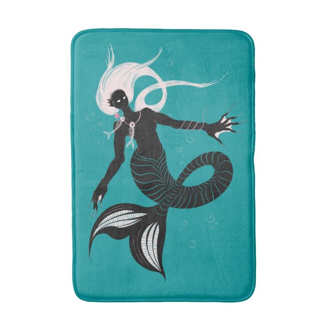 Tapis De Bain Sirène gothique Imaginaire foncé Créature (Devant (Vertical))