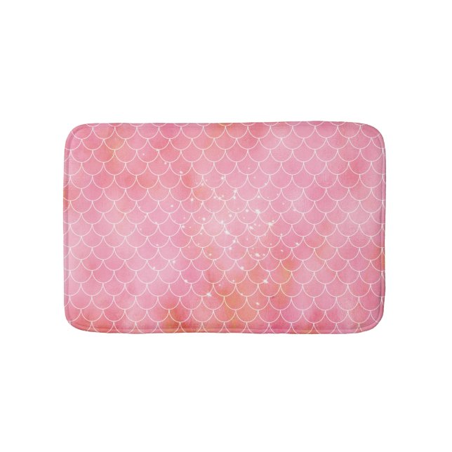 Tapis De Bain Sirène rose et rose (Devant)