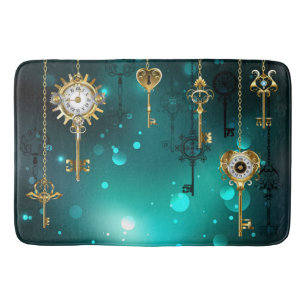 Tapis De Bain Skeleton Keys on Green Background