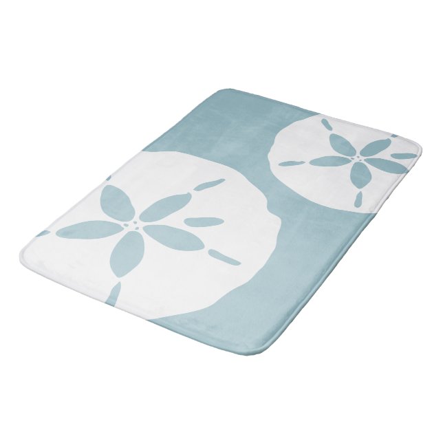 Tapis De Bain Sky Blue Coastal Beach Sable Nautique Dollar (Angle)