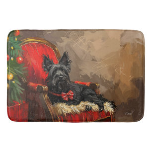Tapis De Bain Skye Terrier Chien Festif de Noël