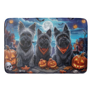 Tapis De Bain Skye Terrier Halloween Éffrayant