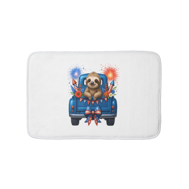 Tapis De Bain Sloth 4 juillet Usa (Devant)