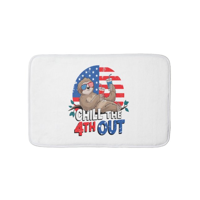 Tapis De Bain Sloth Chill 4th out Patriotic USA (Devant)
