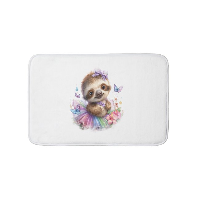 Tapis De Bain Sloth Shirt Safari Rainbow Summer (Devant)
