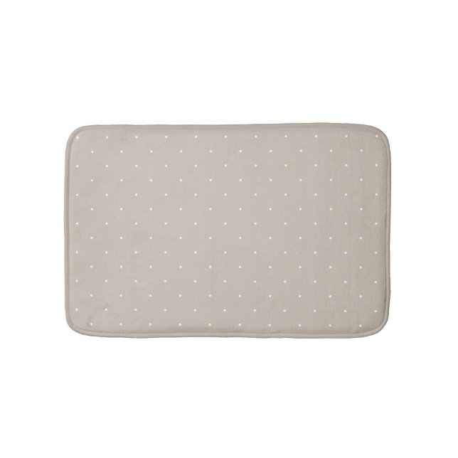 Tapis De Bain Small White Polka Dot Pattern On Cool Beige Greige (Devant)
