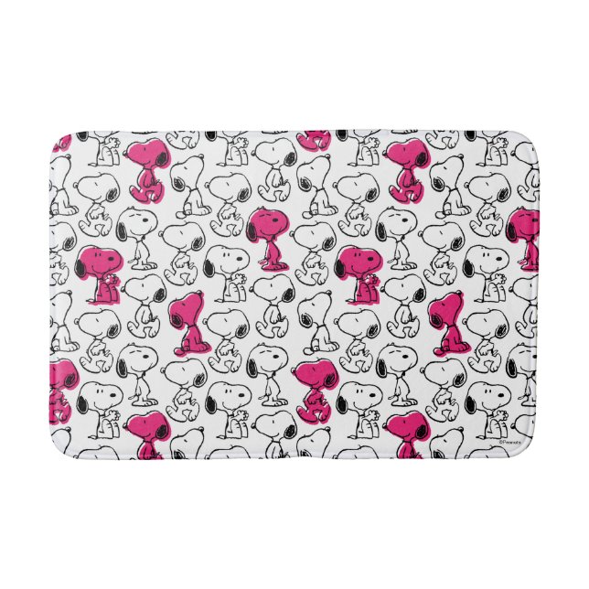 Tapis De Bain Snoopy Black & Magenta Motif (Devant)