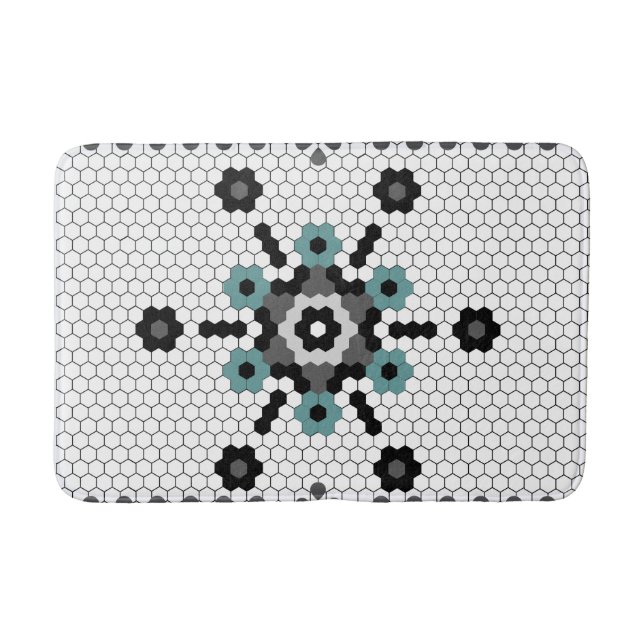 Tapis De Bain Snowflake Fun Winter Farmhouse Tile Motif (Devant)