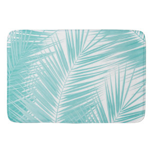 Tapis De Bain Soft Turquoise Palm Feuilles Dream #1a