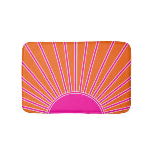Tapis De Bain Soleil Sunrise Orange Et Rose Chaud Preppy Sunshin