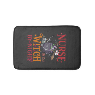 Tapis De Bain Sorcière de jour de sage-femme Nuit de Halloween C