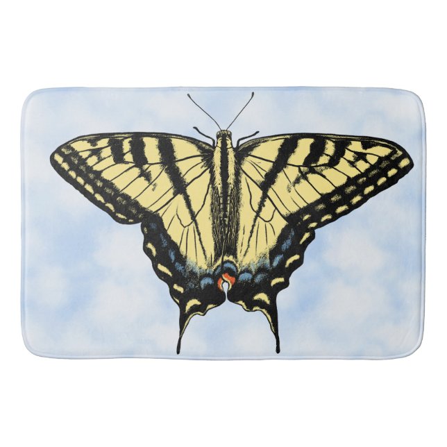 Tapis De Bain Southwest Yellow Swallowtail Butterfly Blue Sky (Devant)