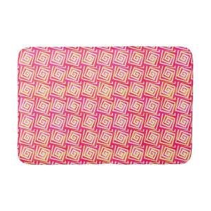 Tapis De Bain spirales carrés modernes du milieu du siècle - cor