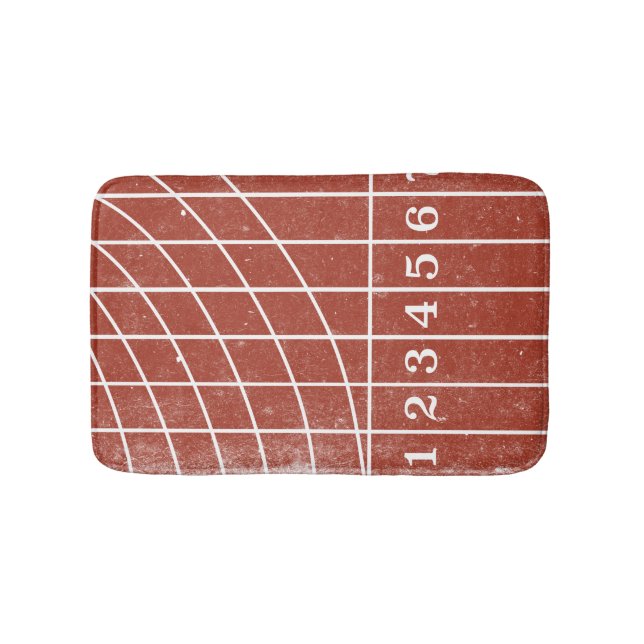 Tapis De Bain Sporty Red piste de course bath Mat (Devant)