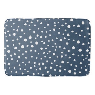 Tapis De Bain Spots Dalmatiens Bleus Marine, Points Dalmatiens, 