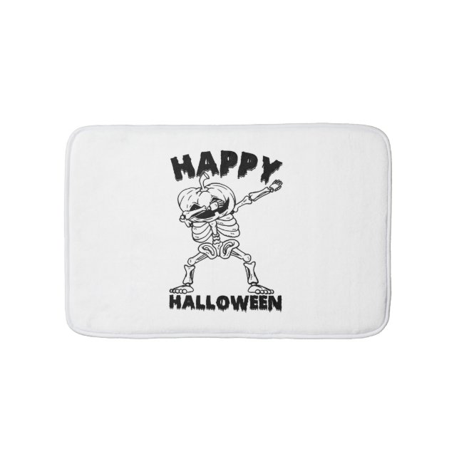 Tapis De Bain Squelette d'Halloween avec Citrouille - Bonne Hall (Devant)