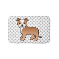 Staffie Rouge Et Blanc Chien De Dessin Animé Migno