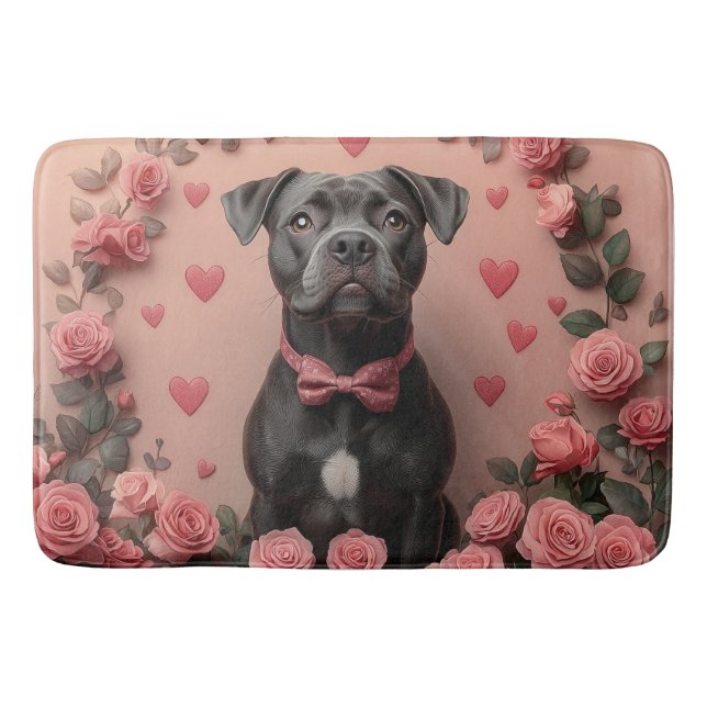 Tapis De Bain Staffordshire américain avec Roses - Saint-Valenti (Devant)