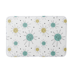 Tapis De Bain Starburst franciscain jaune bleu milieu du siècle