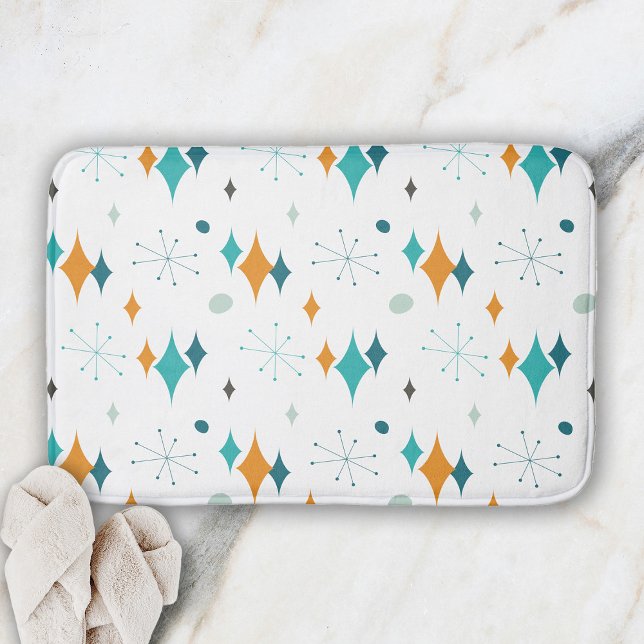 Tapis De Bain Starburst Motif moderne du milieu du siècle (Créateur téléchargé)