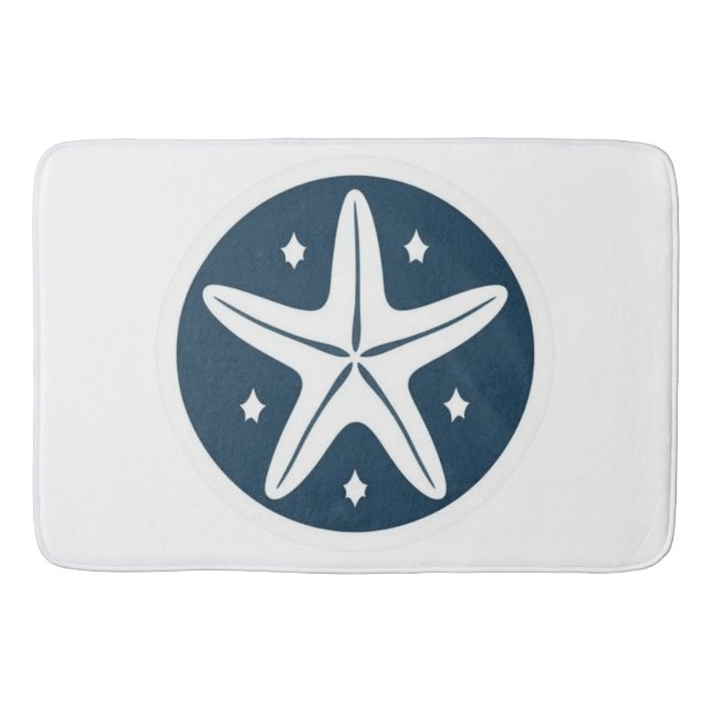 Tapis De Bain Starfish aux étoiles blanches (Devant)