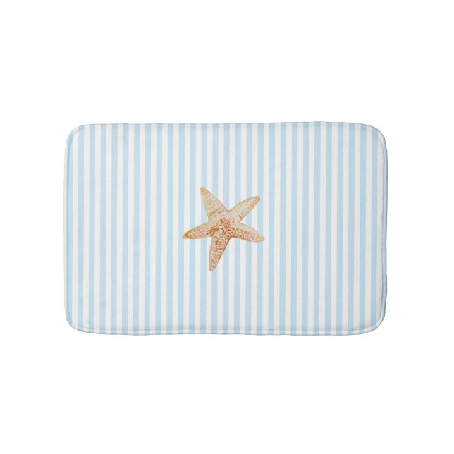 Tapis De Bain Starfish Peinture Bleue Bleue Bande Océan Beach Pa (Devant)