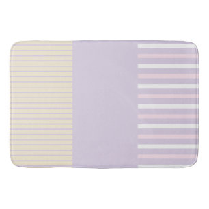 Tapis De Bain Stripes Pop Couleur - Rose Pastel, Jaune & Violet