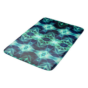 Tapis De Bain Style acrylique vert bleu, formes de miroir néon
