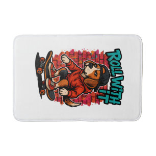 Tapis De Bain Style de rue Beagle Skateboard Graffiti Art