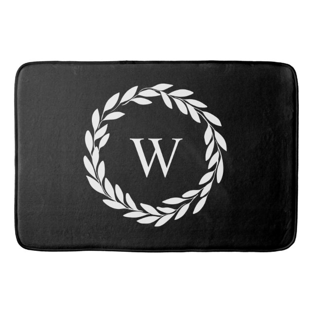 Tapis De Bain Style Ferme moderne Chic Monogramme (Devant)