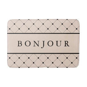 Tapis De Bain Style parisien rose-clair et noir de Bonjour