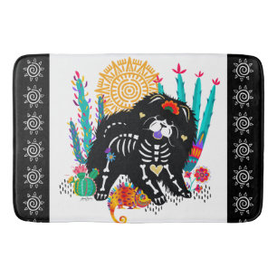 Tapis De Bain SUGARSKULL NIRVANA Chow Dog crâne/tapis de bain