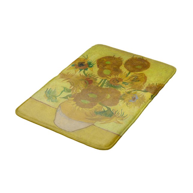Tapis De Bain Sunflowers - Vincent van Gogh (Angle)