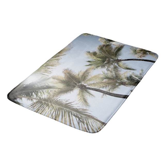 Tapis De Bain Sunlit Palm Jungle #1 #tropical #wall #art (Angle)