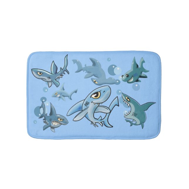 Tapis De Bain Super, Stupendant, Magnifique frisson de requins (Devant)