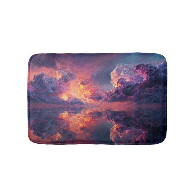 Tapis De Bain Surreal Dramatic Clouds With Fiery Sunset (Devant)