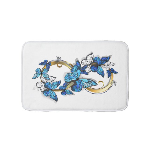 Tapis De Bain Symbol Infinity of Blue Morpho Butterflies (Devant)