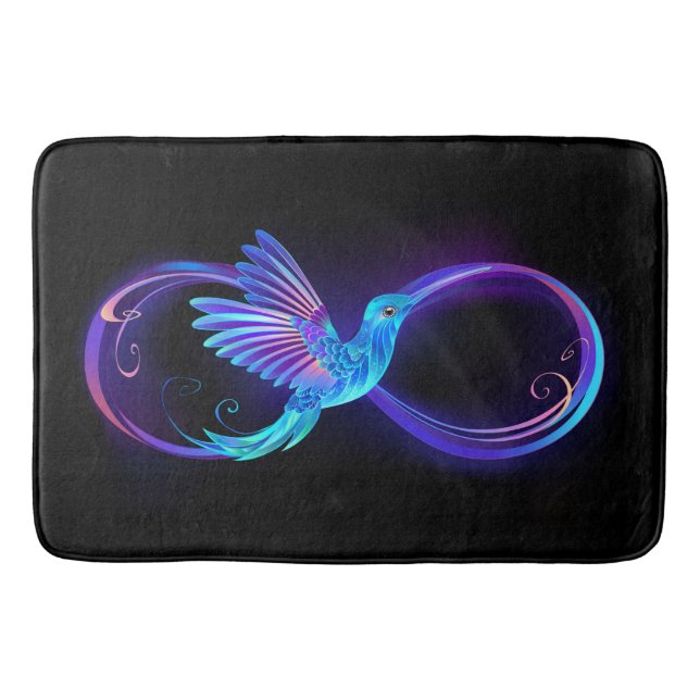 Tapis De Bain Symbole de Neon Infinity par Glowing Hummingbird (Devant)