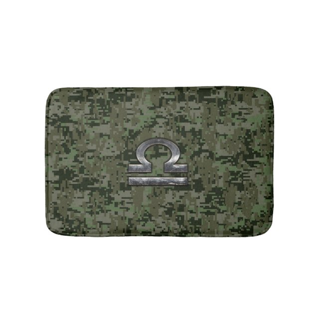 Tapis De Bain Symbole du Zodiaque de la Libra sur camo numérique (Devant)