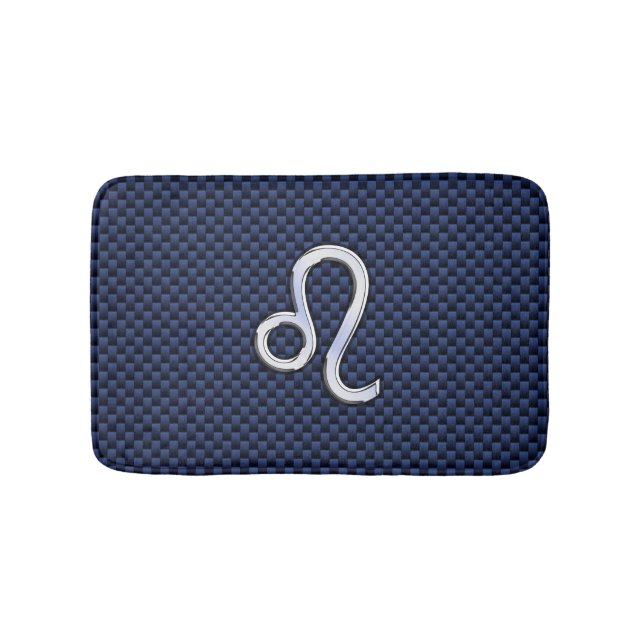 Tapis De Bain Symbole Leo d'argent sur l'impression en fibre de  (Devant)