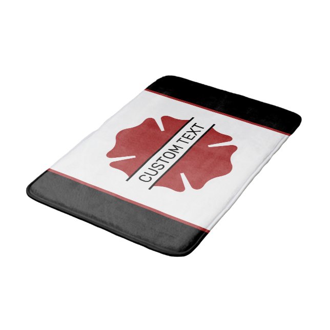 Tapis De Bain Symbole logo rouge du pompier personnalisé (Angle)